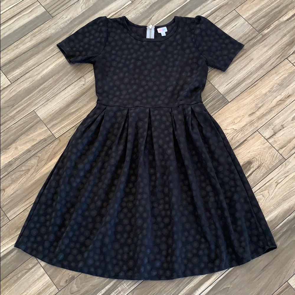 Black Lularoe Amelia Polka Dot